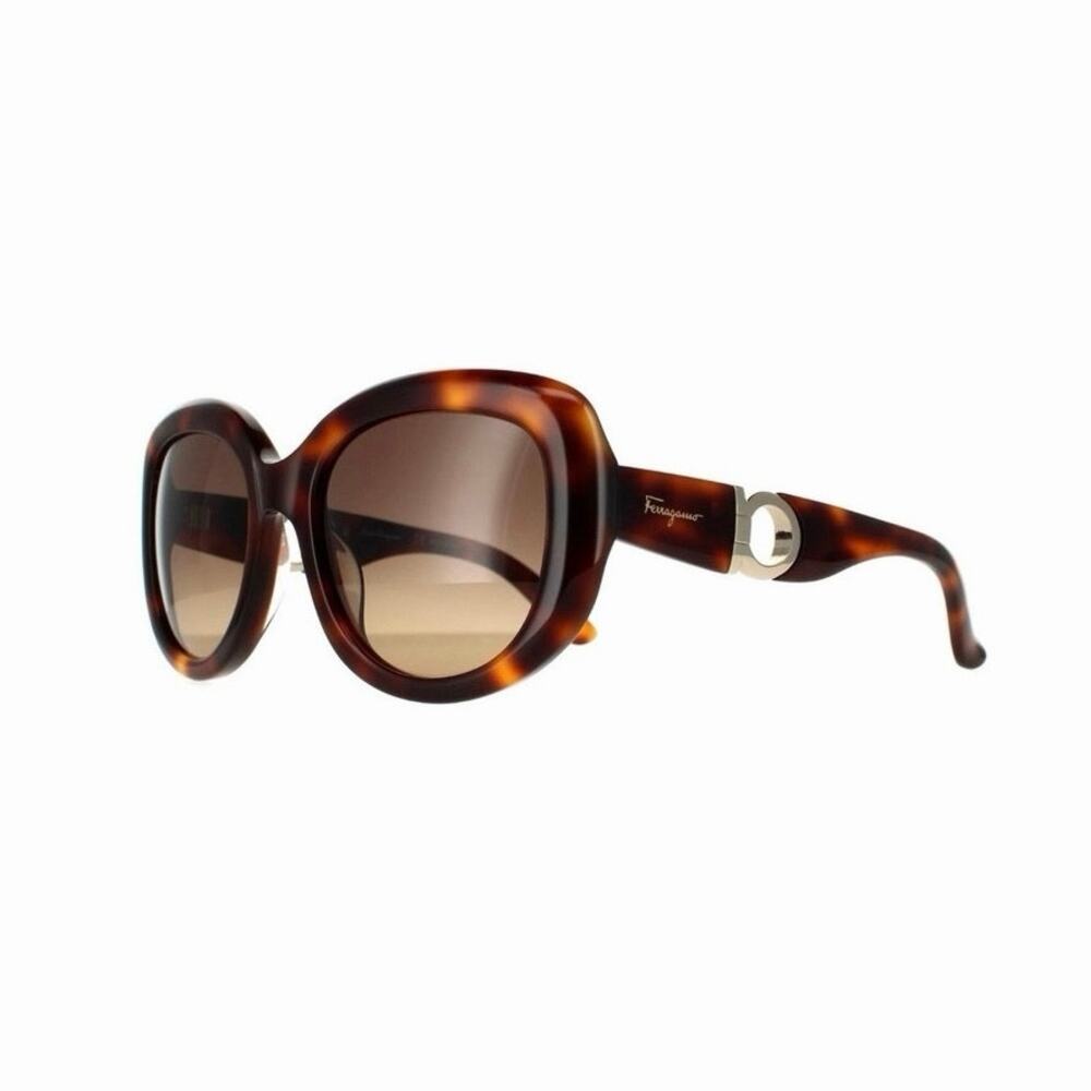 Salvatore Ferragamo Tortoise & Gold Sunglasses Case Dust Bag & Cloth Retail $475